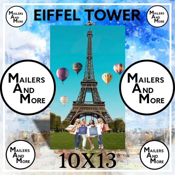 50 10x13 Shopping Girls Eiffel Tower Paris Poly Mailers Flat Shipping Envelopes - Picture 2 of 7
